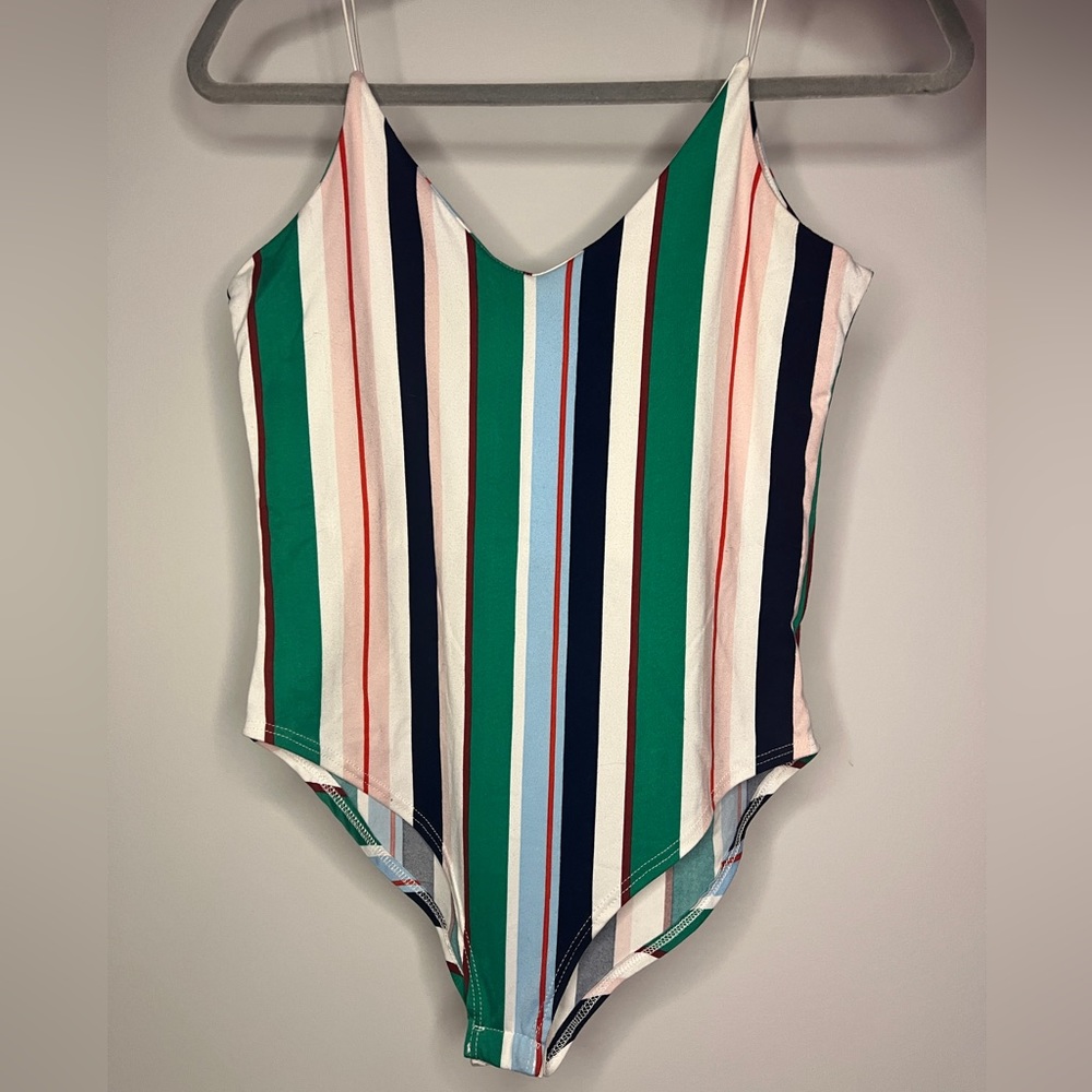 Gaze multi-colored striped body suit